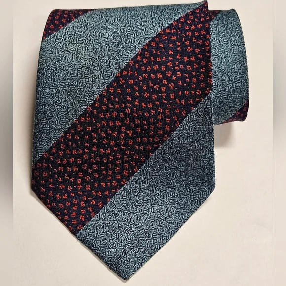 Vitaliano Pancaloi Italian silk striped geometric tie neck tie